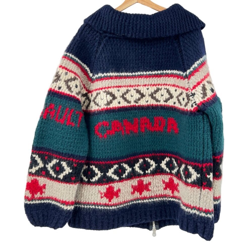 Vintage Handknit Wool Cardigan Sweater